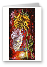 greeting card, artistic greeting card, stylish greeting car, birthday card, valentine card, christmas card, fine art greeting card, gift idea, unique greeting card, artist original greeting card, gift card, cool gift card, artist original, fine art greeting card, despair and hope, sun flower surrealism oil painting, broken wing painting, tears, water ripple, sorrow, rusty paint, art of emotion, fugurative oil painting, world top surrealism painting  