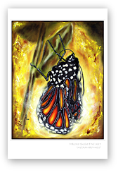 post card, artistic post card, stylish greeting car, birthday card, valentine card, christmas card, fine art post card, gift idea, unique post card, artist original post card, gift card, cool gift card,Butterfly, Chrysalis, Birth, Metamorphosis, Wing, Start of new life, emerging butterfly, figurative painting, fresh start, break out of the shell, new life, success, hope, future