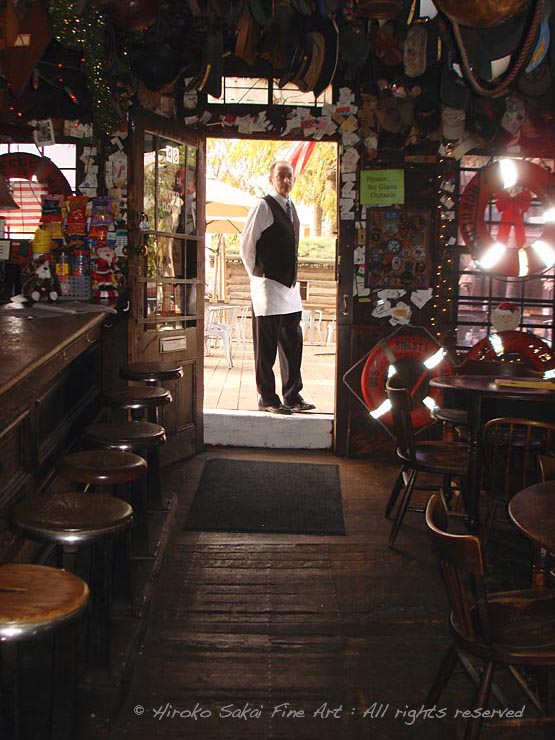 Heinold's First And Last Chance Saloon at Jack London square, bartender, door, cool bar, Jack London square