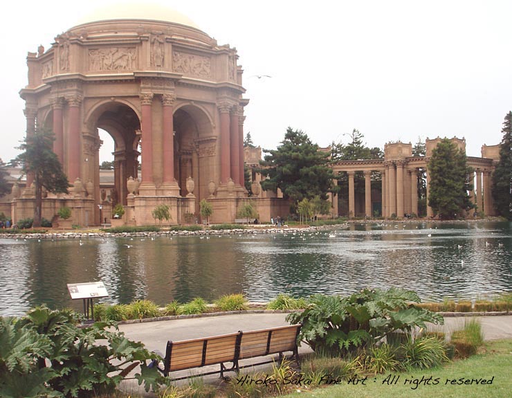 Palace of Fne Arts theatre, california, historical building, beautiful building, sculpture, greek sculpture, beautiful place, building by the lake, lake